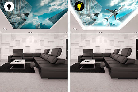 Натяжной потолок Double Vision "Небо с объектами" Натяжной потолок Double Vision "Небо с объектами"